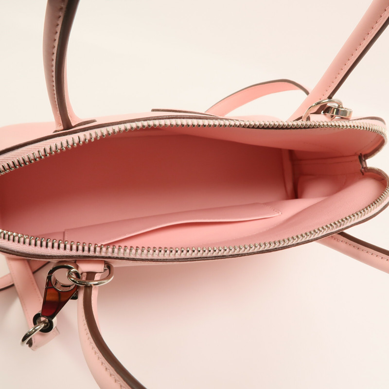 HERMES Epsom皮革Bolide 27銀扣手挽肩背兩用袋Rose Sakura-11
