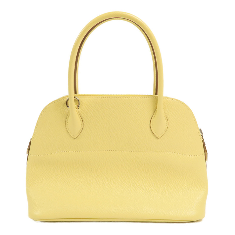 HERMES Epsom皮革Bolide 27銀扣手挽肩背兩用袋Jaune Poussin-1