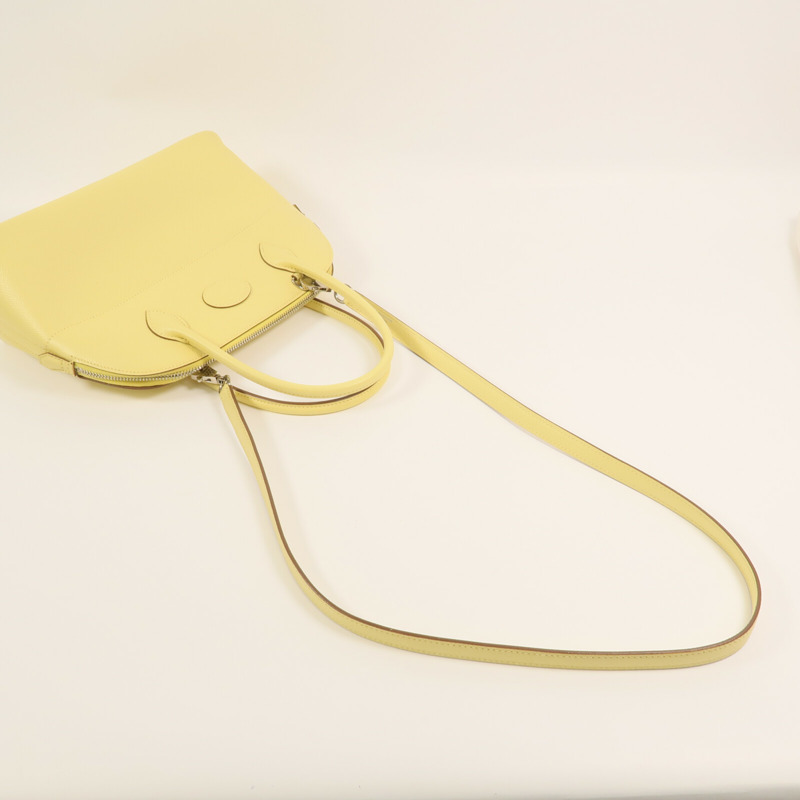 HERMES Epsom皮革Bolide 27銀扣手挽肩背兩用袋Jaune Poussin-9