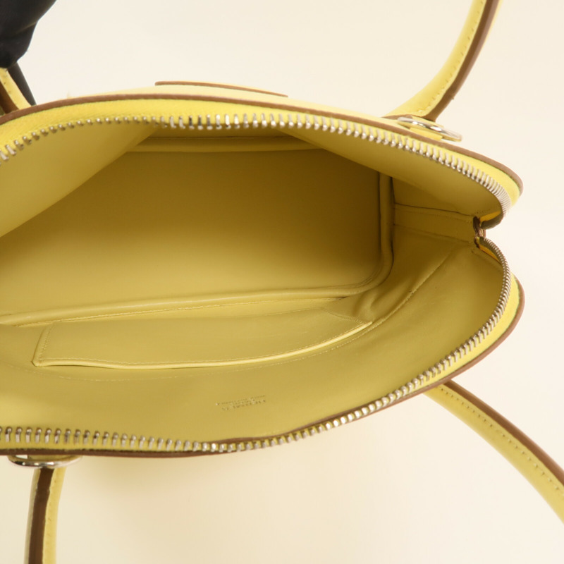 HERMES Epsom皮革Bolide 27銀扣手挽肩背兩用袋Jaune Poussin-10
