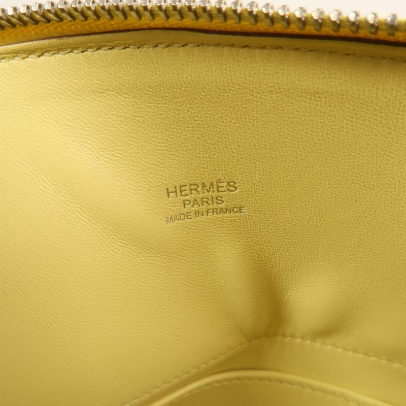 HERMES Epsom皮革Bolide 27銀扣手挽肩背兩用袋Jaune Poussin-11