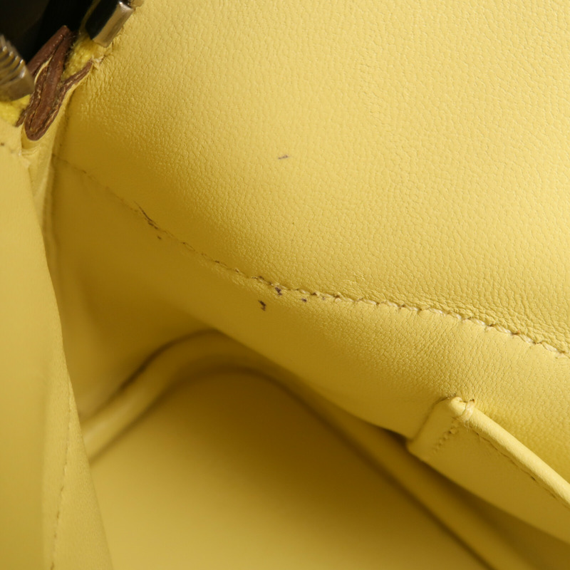 HERMES Epsom皮革Bolide 27銀扣手挽肩背兩用袋Jaune Poussin-12