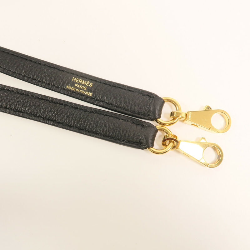 HERMES Clemence皮革Kelly 32金扣手挽肩背兩用袋Noir-3