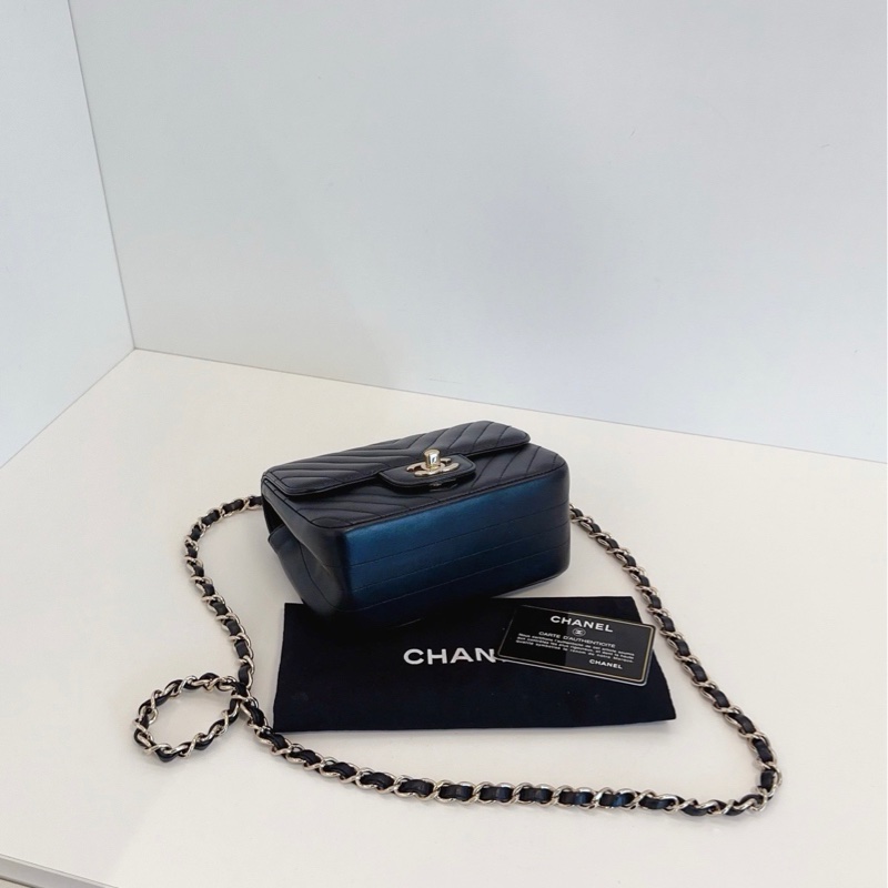 【99新🆕】Chanel 黑金V紋CF方胖子 高冷個性的經典V紋 超級實用的小方胖鏈條包 斜挎包-3