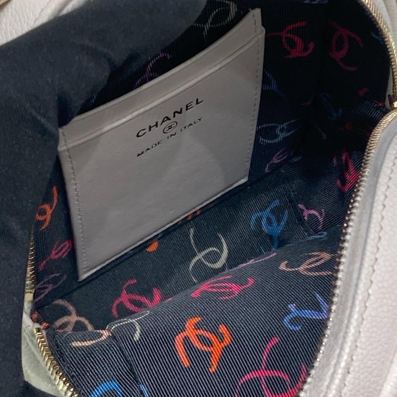 CHANEL 香奈兒  AP3753 24C 荔枝牛皮 後背包 白色 金釦-6