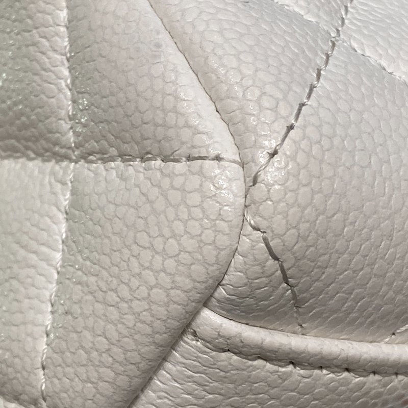 CHANEL 香奈兒  AP3753 24C 荔枝牛皮 後背包 白色 金釦-8