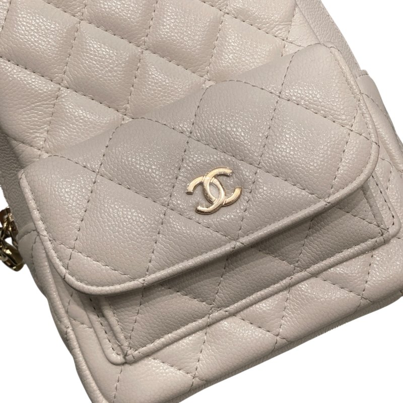 CHANEL 香奈兒  AP3753 24C 荔枝牛皮 後背包 白色 金釦-12