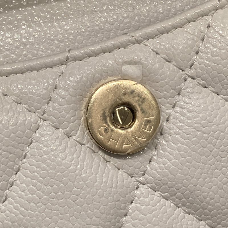 CHANEL 香奈兒  AP3753 24C 荔枝牛皮 後背包 白色 金釦-15