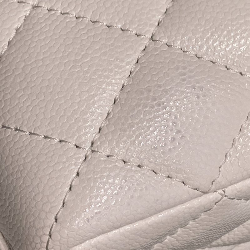 CHANEL 香奈兒  AP3753 24C 荔枝牛皮 後背包 白色 金釦-21