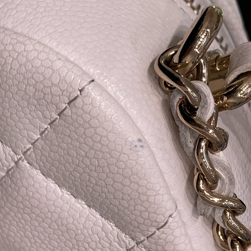 CHANEL 香奈兒  AP3753 24C 荔枝牛皮 後背包 白色 金釦-22