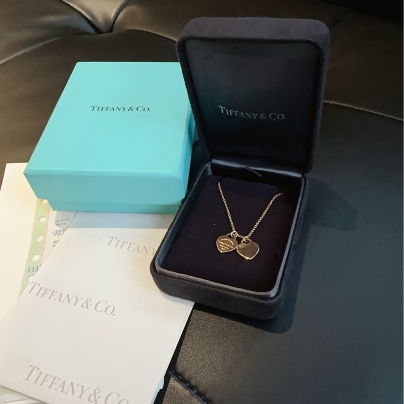 【98新帶盒票🆕】Tiffany 1969年 標誌性Return to Tiffany 系列 Double Heart Tag 項鍊 18K黃金-0
