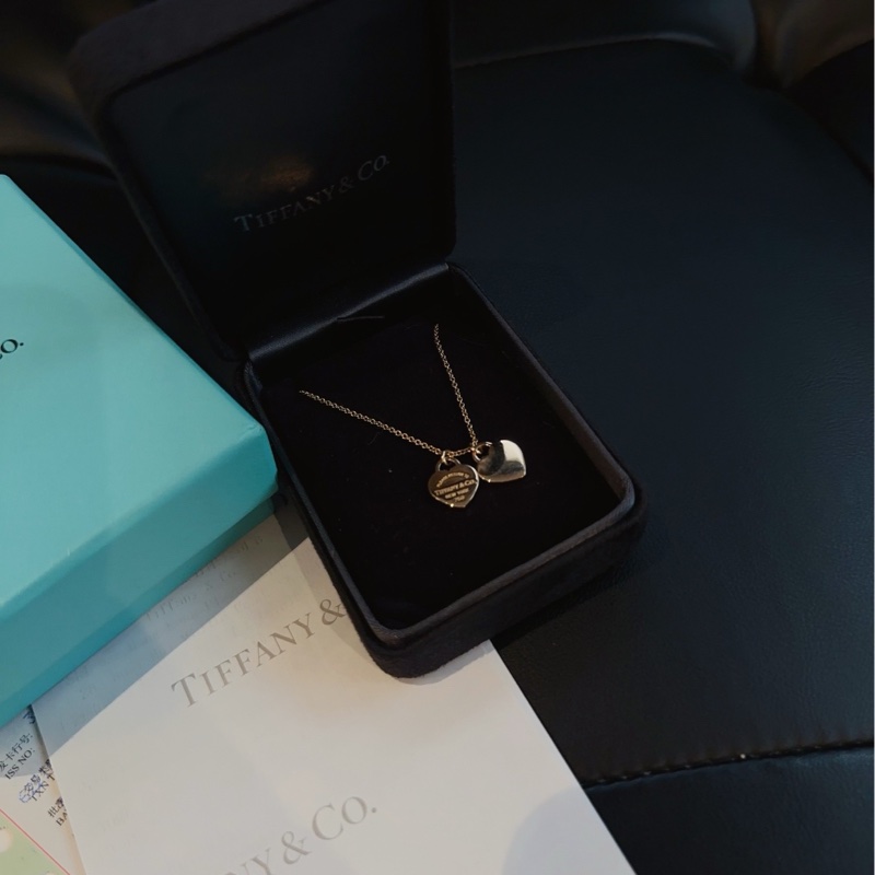 【98新帶盒票🆕】Tiffany 1969年 標誌性Return to Tiffany 系列 Double Heart Tag 項鍊 18K黃金-1