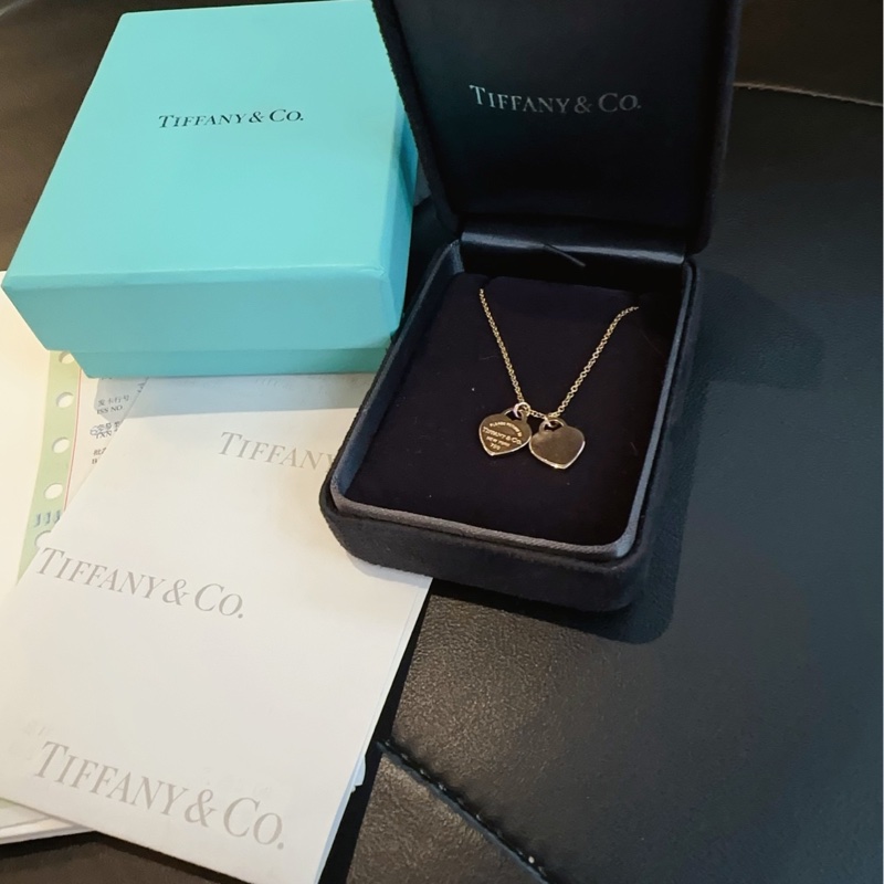 【98新帶盒票🆕】Tiffany 1969年 標誌性Return to Tiffany 系列 Double Heart Tag 項鍊 18K黃金-2