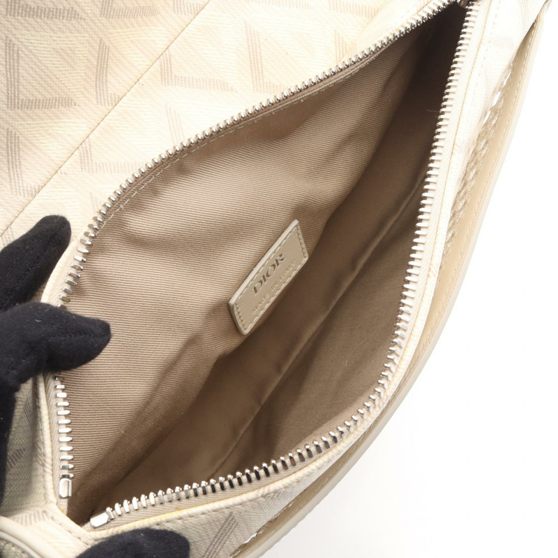Christian Dior Nautic Saddle CD Diamond 腰包帆布米色二手男士-2