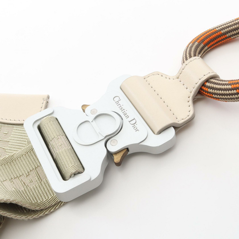 Christian Dior Nautic Saddle CD Diamond 腰包帆布米色二手男士-5