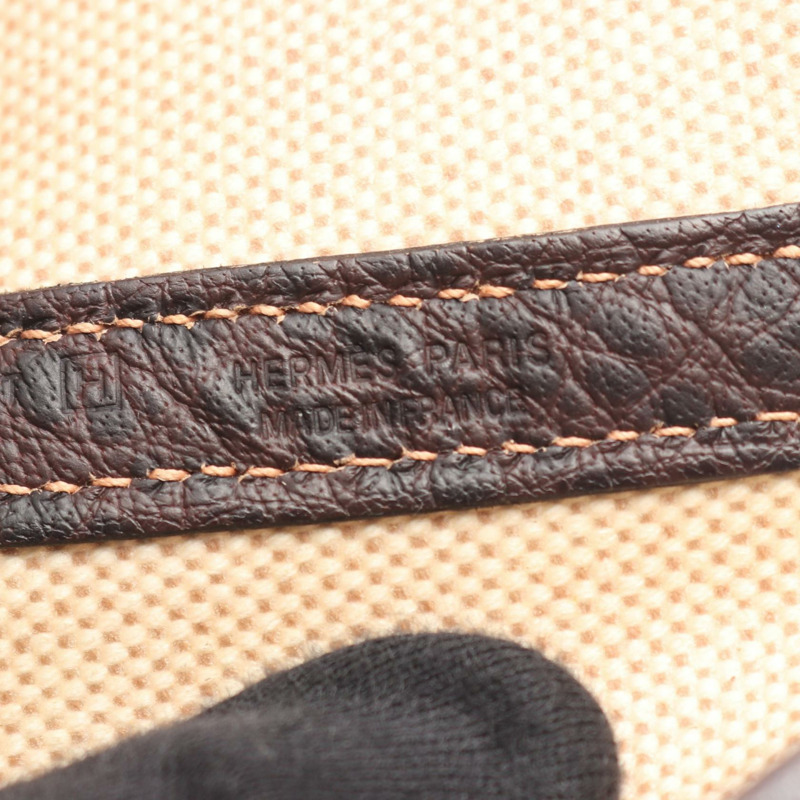 愛馬仕 Garden Party PM 手提包 H Toile H 皮革 Ecru Ebene 二手 SHW-3