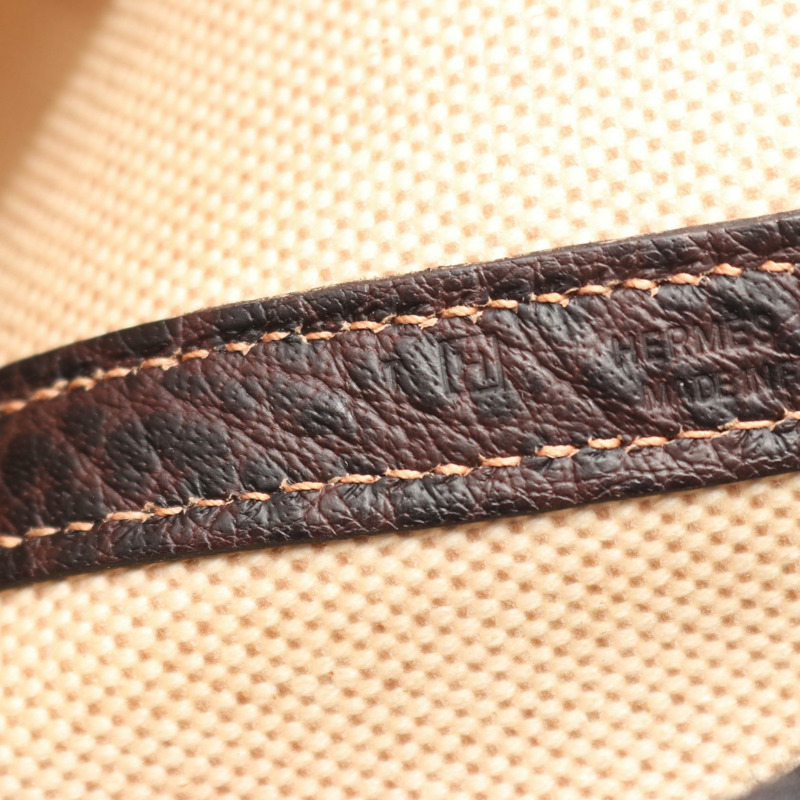 愛馬仕 Garden Party PM 手提包 H Toile H 皮革 Ecru Ebene 二手 SHW-4