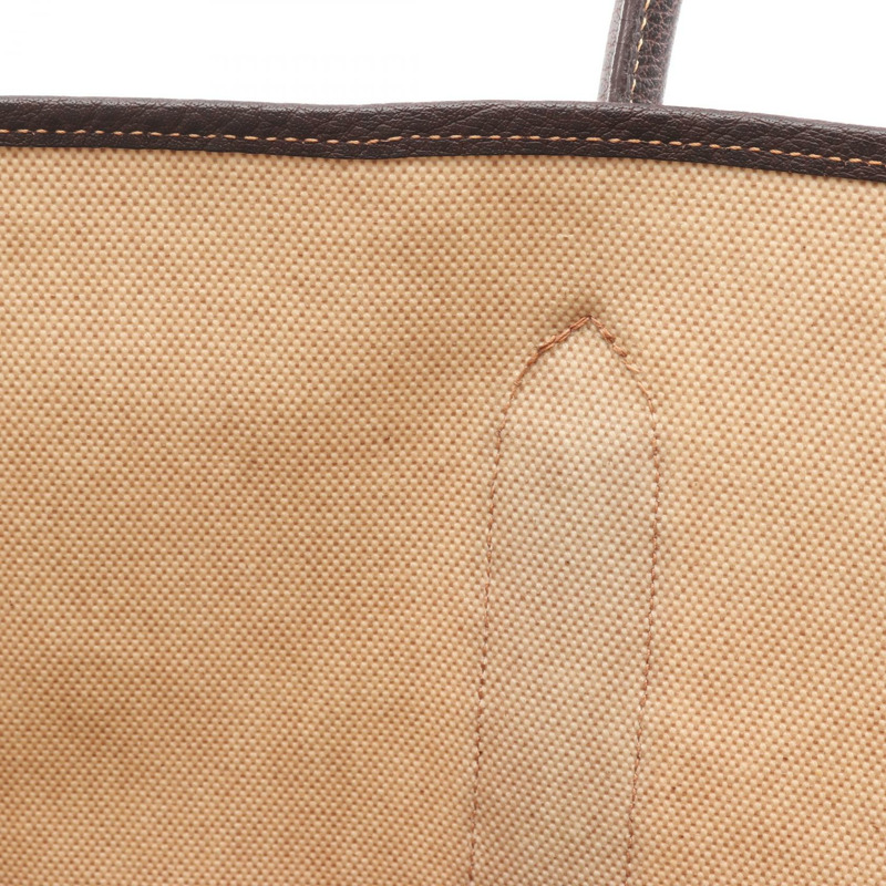愛馬仕 Garden Party PM 手提包 H Toile H 皮革 Ecru Ebene 二手 SHW-5