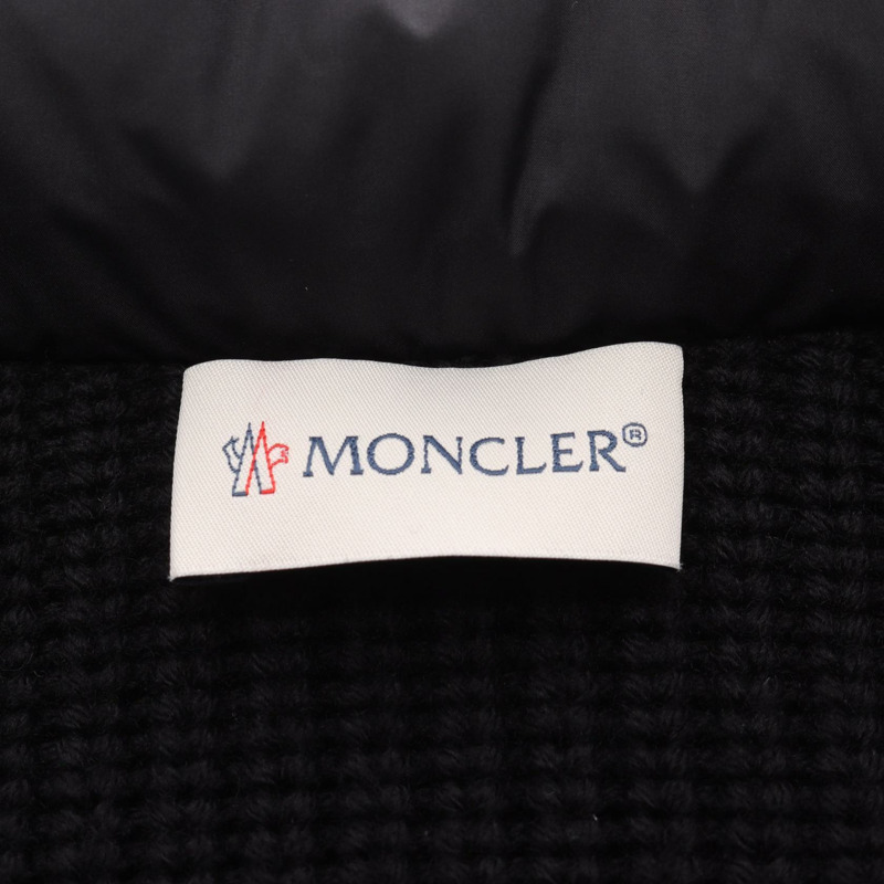 MONCLER 羊毛聚酯開襟羊毛羽絨服,黑色,二手男款-2