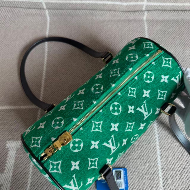 Lv match系列圓筒手提包綠色絲絨限定巴比龍 單肩包,芯片款,尺寸:27x14cm-6