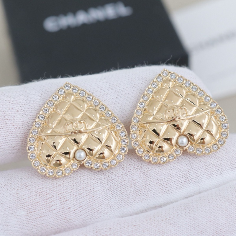 99新閑置品 Chanel 香奈兒愛心耳釘-2