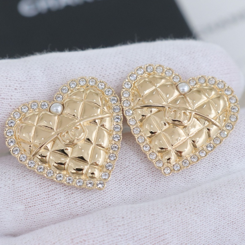 99新閑置品 Chanel 香奈兒愛心耳釘-5