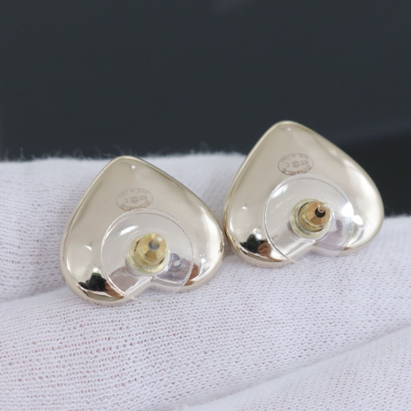 香奈兒22c爆款復古金邊珍珠愛心耳釘-13