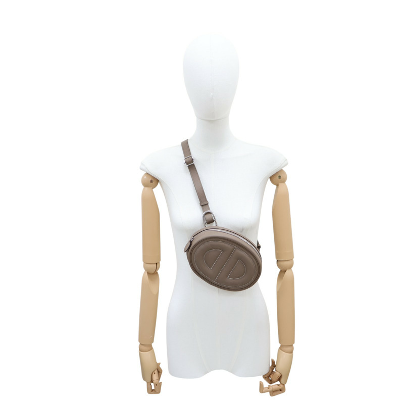 大象灰 Swift 牛皮 In The Loop 腰包 銀扣 U刻【HERMES 愛馬仕】 H080211CK18-10