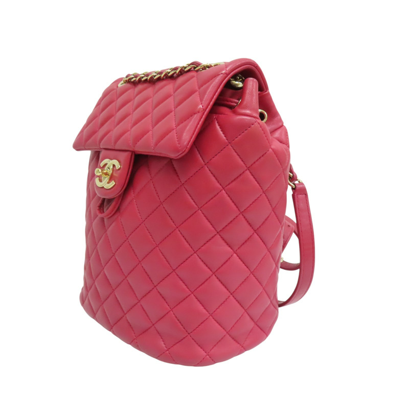 紅色 菱格紋 羊皮 Urban Spirit 後背包 A91121【CHANEL 香奈兒】 A91121-2