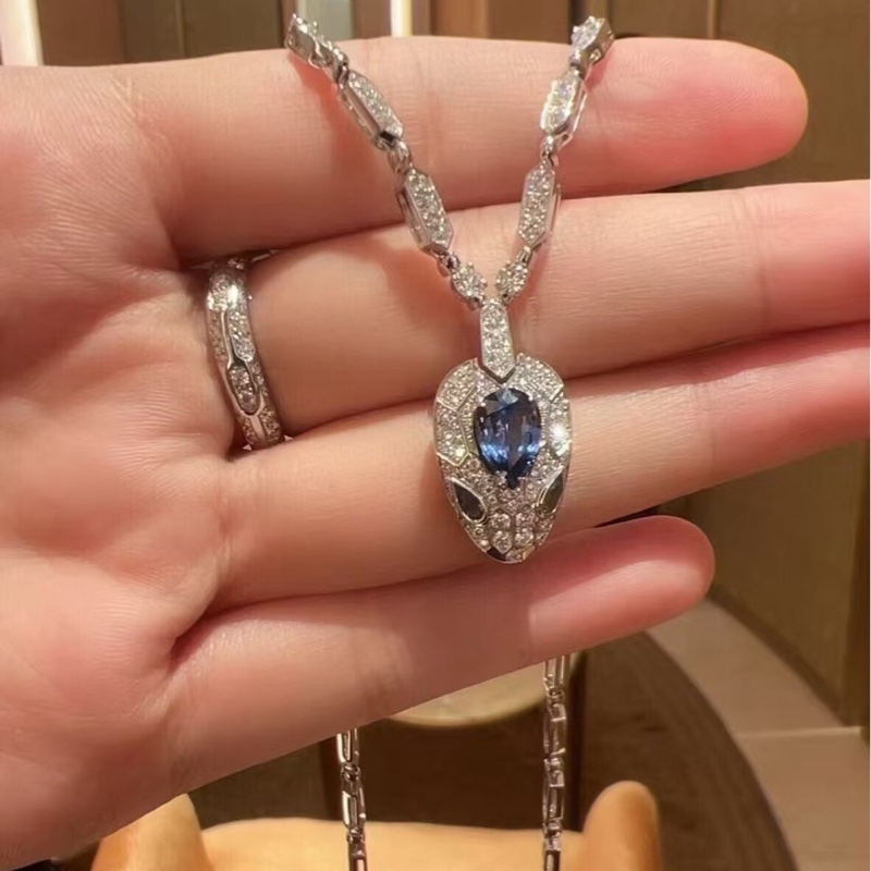 BVLGARI 寶格麗SERPENTI系列蛇頭 滿鑽藍寶石項鍊高級珠寶,2020年-1