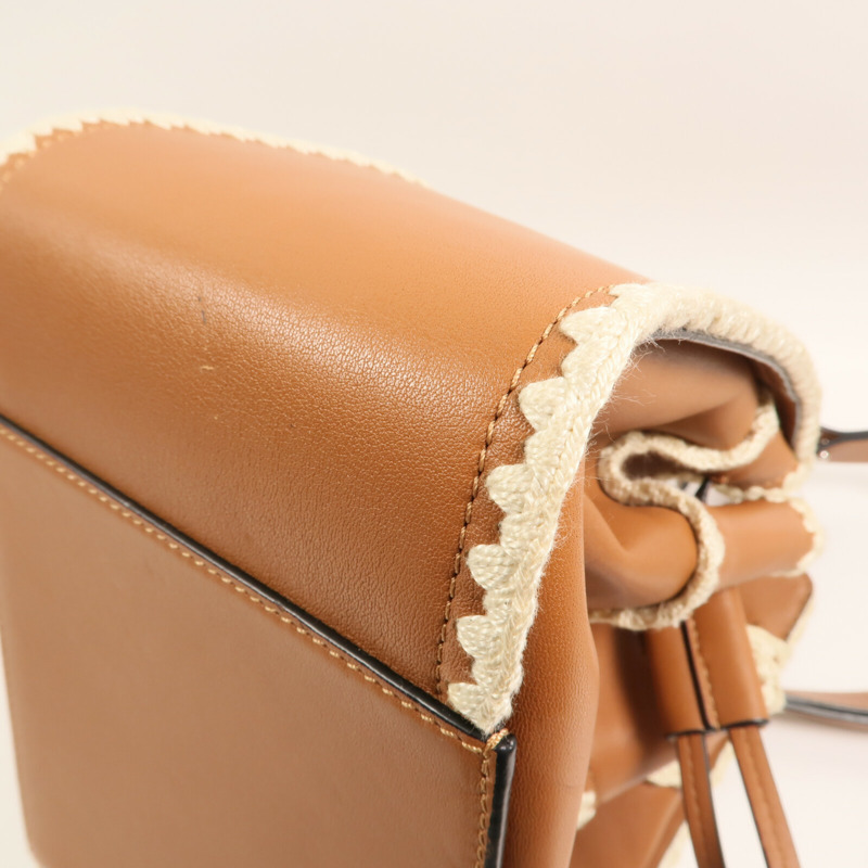 LOEWE 牛皮皮革Hammock銀扣手挽肩背兩用袋-4