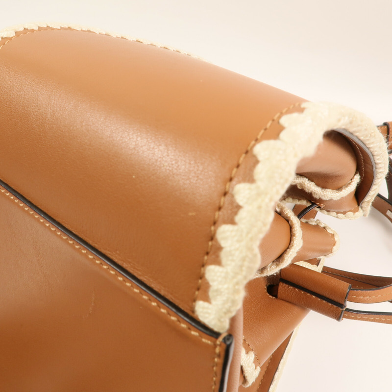 LOEWE 牛皮皮革Hammock銀扣手挽肩背兩用袋-7