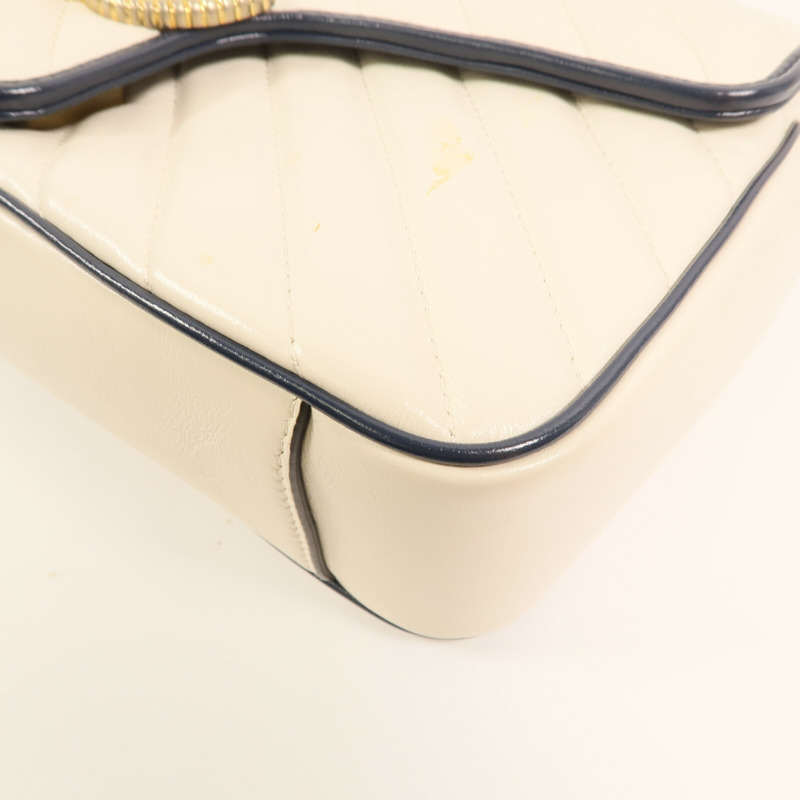 GUCCI 牛皮皮革GG Marmont Shoulder Bag鏈帶肩背袋-4