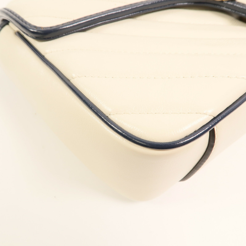 GUCCI 牛皮皮革GG Marmont Shoulder Bag鏈帶肩背袋-5