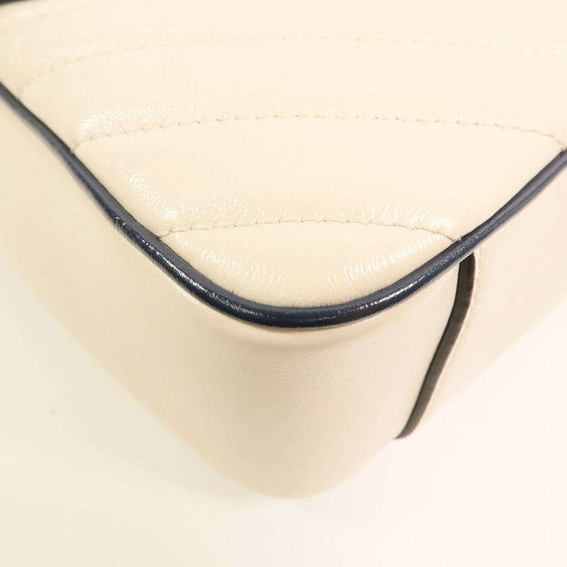 GUCCI 牛皮皮革GG Marmont Shoulder Bag鏈帶肩背袋-7