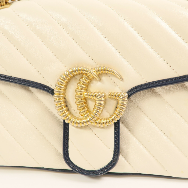 GUCCI 牛皮皮革GG Marmont Shoulder Bag鏈帶肩背袋-8