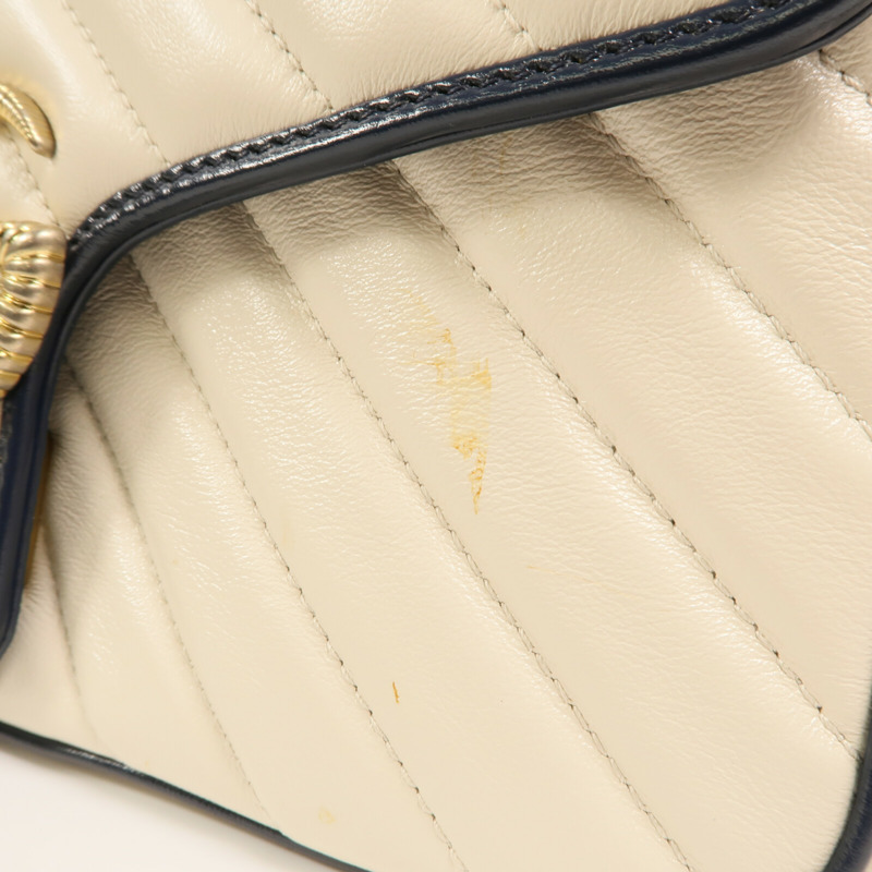 GUCCI 牛皮皮革GG Marmont Shoulder Bag鏈帶肩背袋-9