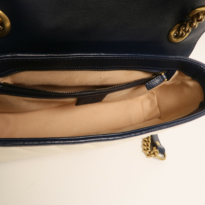 GUCCI 牛皮皮革GG Marmont Shoulder Bag鏈帶肩背袋-11