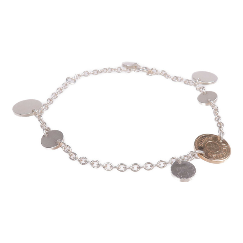 HERMES 18K玫瑰金/925純銀Ex-Libris Bracelet手鏈-0