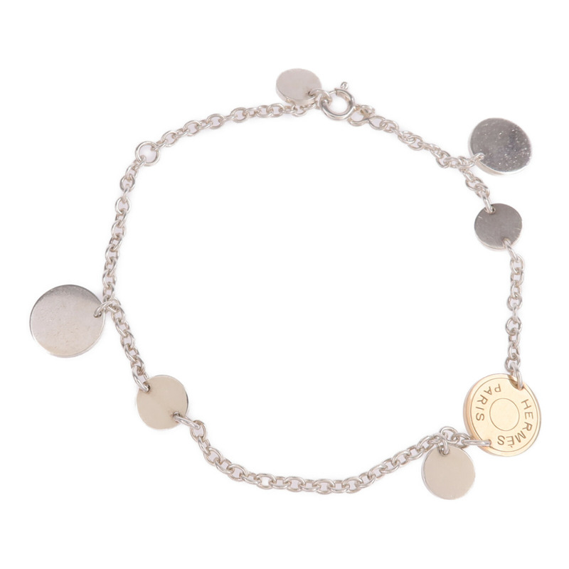 HERMES 18K玫瑰金/925純銀Ex-Libris Bracelet手鏈-3