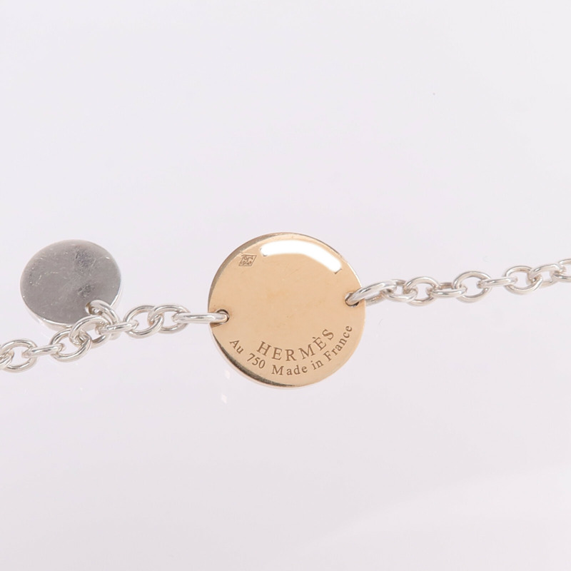 HERMES 18K玫瑰金/925純銀Ex-Libris Bracelet手鏈-7