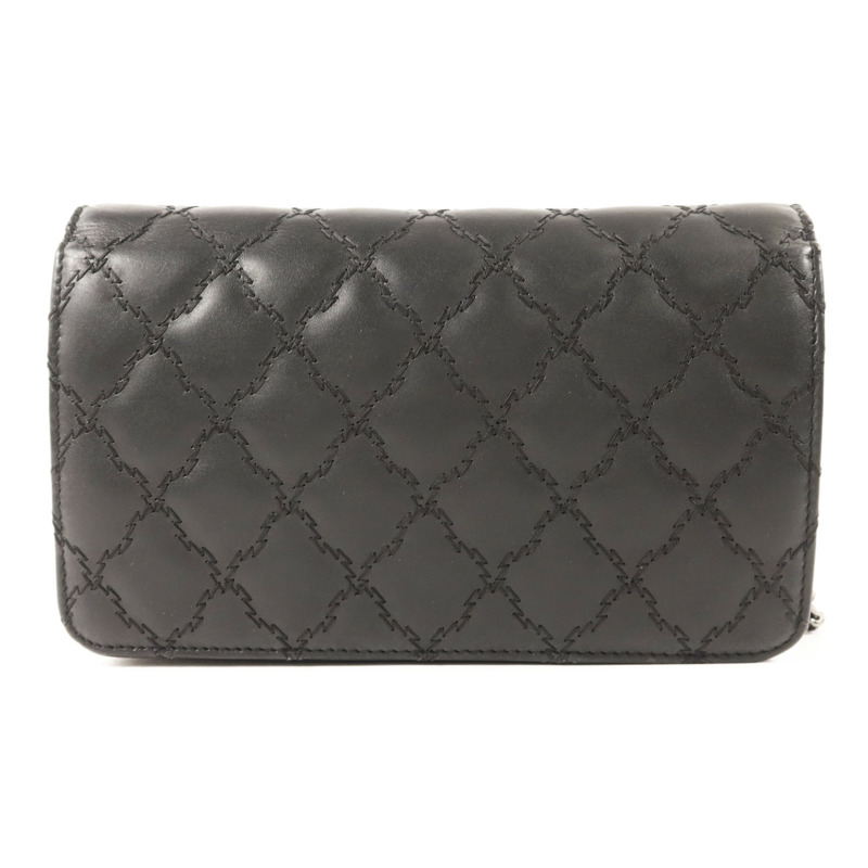 CHANEL 牛皮皮革WOC Wallet On Chain銀扣鏈帶肩背袋-1