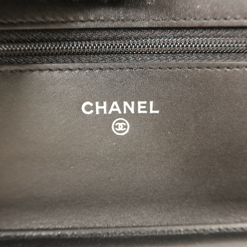 CHANEL 牛皮皮革WOC Wallet On Chain銀扣鏈帶肩背袋-6