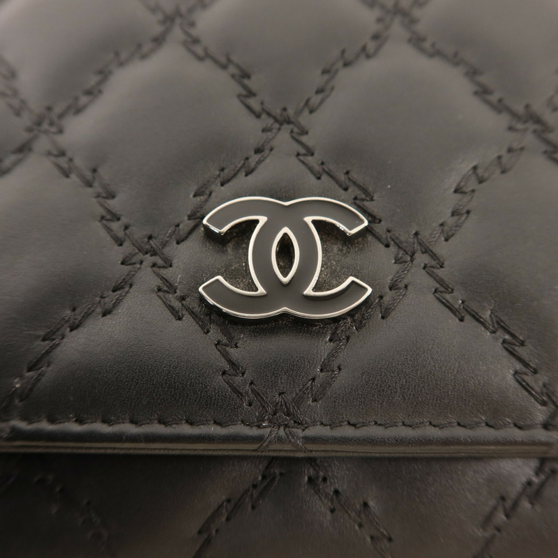 CHANEL 牛皮皮革WOC Wallet On Chain銀扣鏈帶肩背袋-11