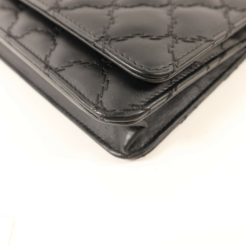 CHANEL 牛皮皮革WOC Wallet On Chain銀扣鏈帶肩背袋-12