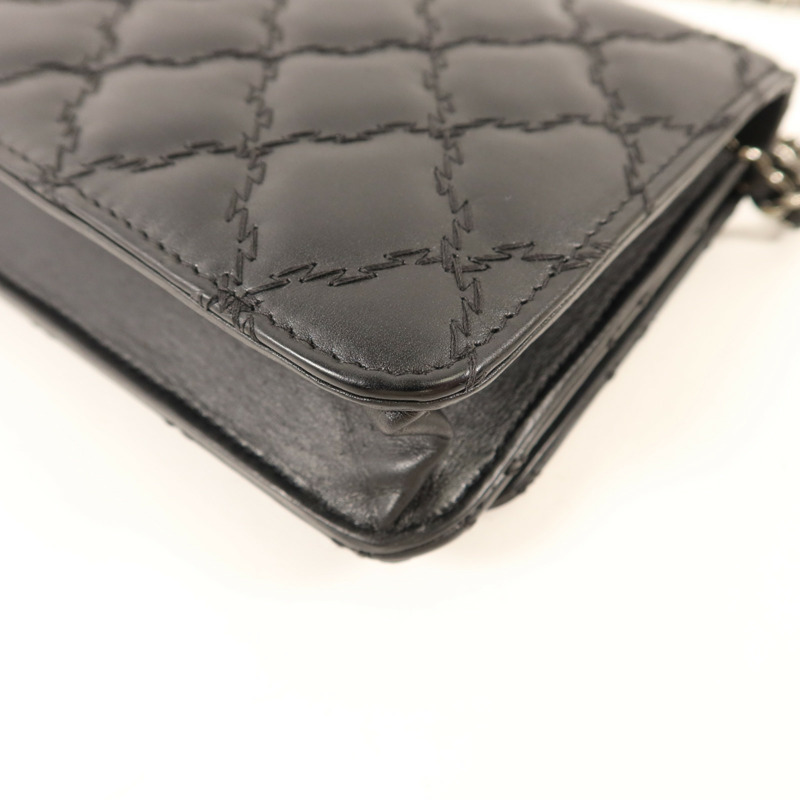 CHANEL 牛皮皮革WOC Wallet On Chain銀扣鏈帶肩背袋-14