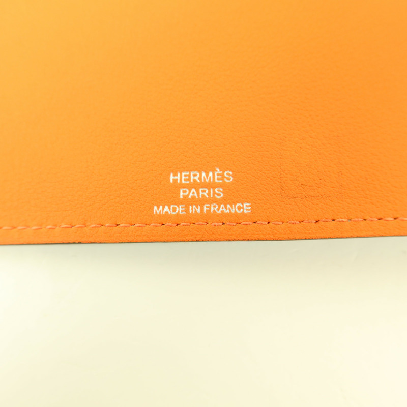 HERMES Swift皮革Notebook Cover銀扣筆記本套Bleu Atoll-5