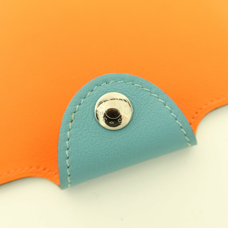 HERMES Swift皮革Notebook Cover銀扣筆記本套Bleu Atoll-8