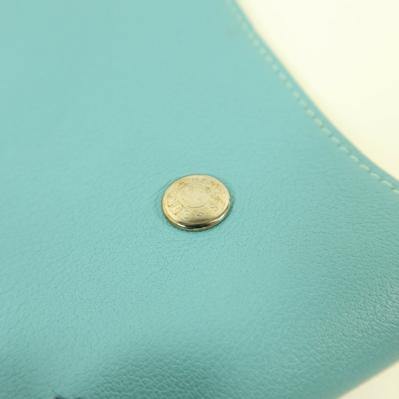 HERMES Swift皮革Notebook Cover銀扣筆記本套Bleu Atoll-14