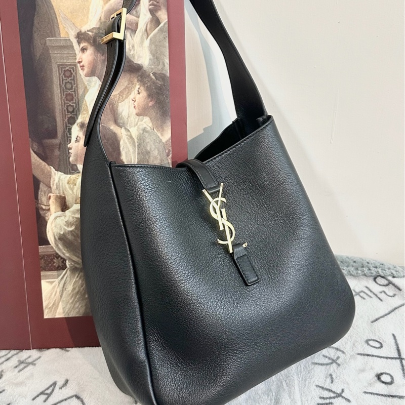 【全🆕】YSL hobo small LE5A7 黑金色 Logo粒面牛皮 Hobo 小號 small Black單肩包 手提包-0